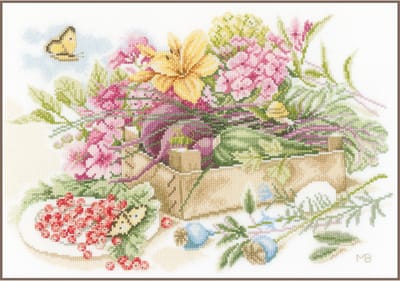 Lanarte Borduurpakket - Borduurset - Borduurpakket volwassenen - Telpakket kit - 37 x 25cm - In the garden - Marjolein Bastin - PN-0157493