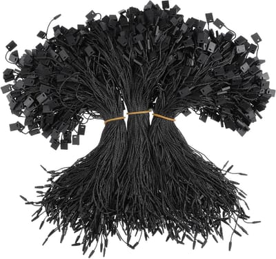 950 Stuks Zwarte Hanglabel Koorden, 7 Inch Nylon Met Druksluiting en Penlus, Ideaal voor Kleding, Bagage en Schoenen, Eenvoudig en Snel Toepasbaar