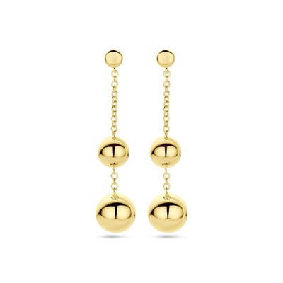 Yo&No Oorhangers - bolletjes - Dames - 45 mm - Sieraden - Goud 14 Karaat