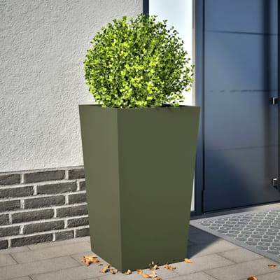 vidaXL - Plantenbak - 45x45x75 - cm - staal - olijfgroen