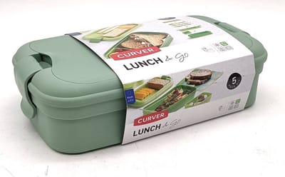 Curver Lunch&Go - Vershouddoos - Lunchbox - Inclusief Bestek - 2/3 Compartimenten - Groen