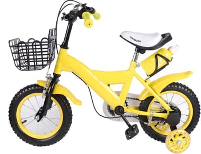 Kinderfiets - Loopfiets - Leren Fietsen - Dubbele Remmen - 12 inch - Geel