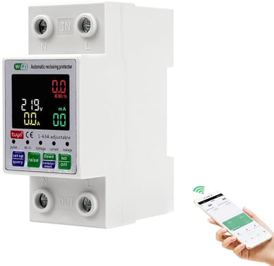 Slimme Wifi Stroomonderbreker 63A met Tijdschakelaar en Automatische Beveiliging