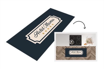 Keukenloper - Loper keuken - Hotel mama - Quotes - Moeder - Spreuken - 120x50 cm - Keukenloper vinyl