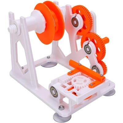 Bobineur de filament pour imprimante 3D Bobine de 1 kg Manivelle Bobineur de filament Base à ventouse Roulement à billes amélioré white