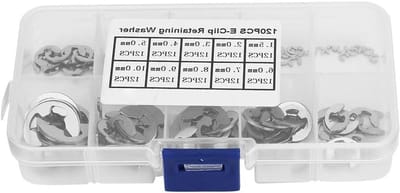 Set van 120 RVS E-Clip Lock Ringen, Externe Bevestigingsringen, 1.5mm tot 10mm, Perfect voor Mechanische Toepassingen