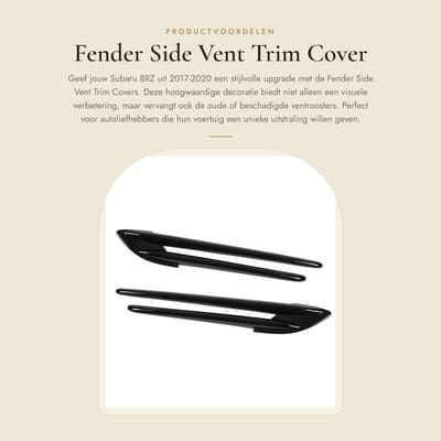 Dailygoods- Fender Vent Trim Hoogglans Afwerking - Vervangend Onderdeel - 2 Stuks - Geschikt voor Subaru BRZ 2017-2020 - Duurzaam - Eenvoudige Montage - Spatbordventilatie