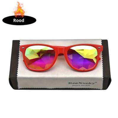 Livano - Festival Bril - Rave - Space - Techno - Freaky Glasses - Heren - Dames - Zonnebril - Rood
