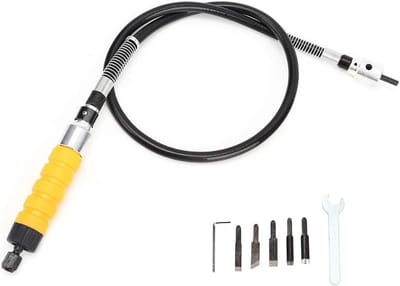 Elektrische Beitel voor Houtbewerking, Houtgraveertool met Gele Handgreep en Schroevendraaier, Perfect voor Houtprojecten en Creatieve Klussen