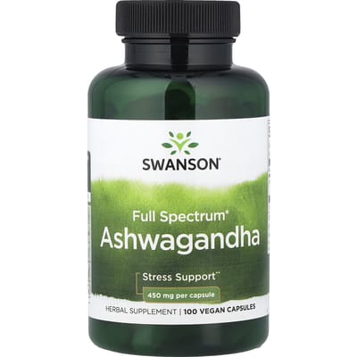 Full Spectrum® Ashwagandha, Plantaardige Capsules, 100 Capsules (450 mg per capsule)