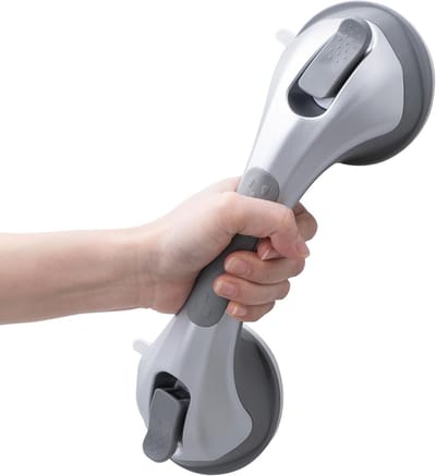 Veilige douchegrepen met zuignap, 31 cm handgreep voor badkuip, maximaal 110 kg, ideaal voor ouderen en senioren, anti-slip en stevig