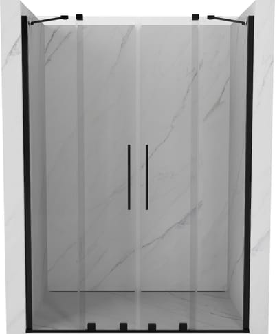 Mexen Velar Duo schuifdouchedeur 140 , transparant, zwart - 871-140-000-02-70