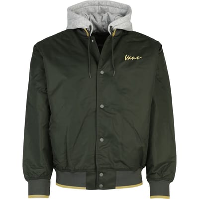 Vans Tussenseizoensjas - Scripted Vans Hooded Baseball Jacket - S tot XXL - voor Mannen - groen