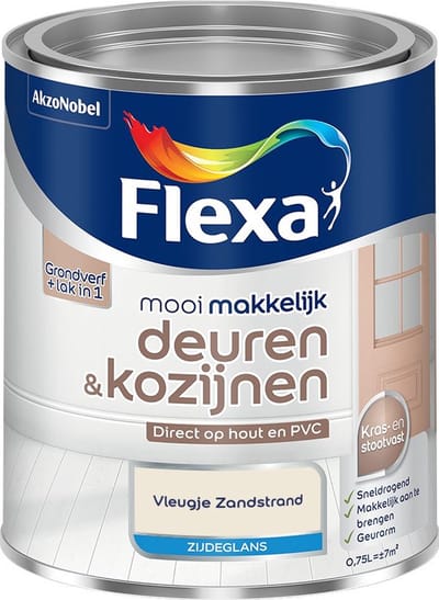 Flexa - Mooi Makkelijk Deuren & Kozijnen Zijdeglans - Vleugje Zandstrand - Mengverf - 750 Ml