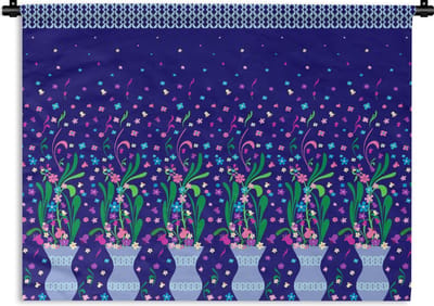 Wandkleed - Wanddoek - Bloemen - Patronen - Lente - 60x45 cm - Wandtapijt