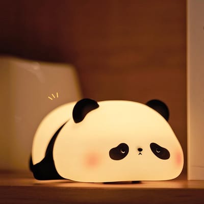 Allecto - Kindernachtlampje - Panda nachtlampje - Dimbaar en oplaadbaar - Siliconen ledlamp - Geschikt voor kinderen - 30 minuten timer