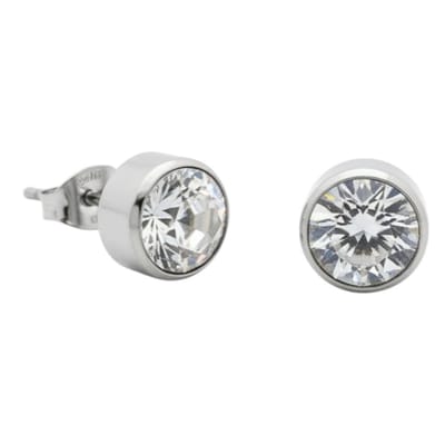 Aramat Jewels | Oorbellen | Oorstekers – Staal Kristal Transparant Zilverkleur (10mm) | | | |10mm | Staal | Kinderen, Volwassenen | Verkleurd niet
