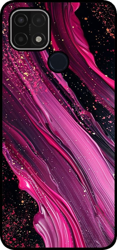 Smartphonica Telefoonhoesje Geschikt voor Oppo A15 / A15s met marmer opdruk - TPU backcover case marble design - Paars Roze geschikt voor Oppo A15;Oppo A15s