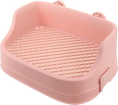 Knaagdier Toilet Trainer - Huisdier Potje - Zindelijkheid Trainen - Afneembare Roosters - 36 x 23 x 15 cm - Roze