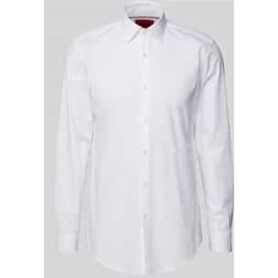 HUGO Kenno slim fit overhemd - popeline - wit - Strijkvriendelijk - Boordmaat: 41