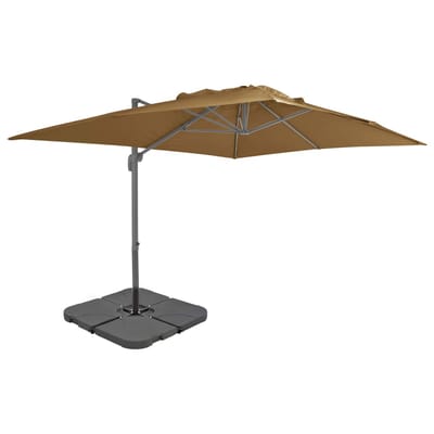 vidaXL - Parasol - met - draagbare - voet - taupe