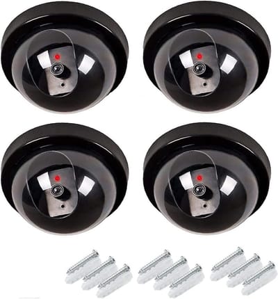 4x Nep Beveiligingscamera Dome met Knipperend Rood LED Licht voor Binnen en Buiten