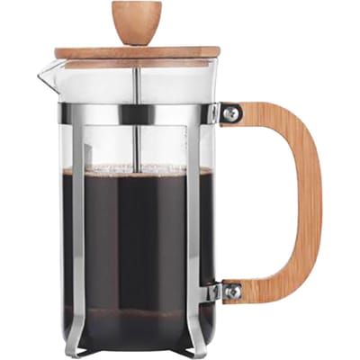 Cafetière à pression française 20oz avec manche en bois, filtre haute densité, Borosilicate résistant à la chaleur 20oz
