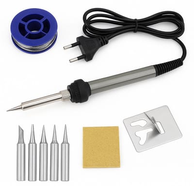 Elektrische soldeerbout set - soldeertin - soldeerstation -veelzijdige houtbrander - 60W met instelbare temperatuur