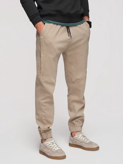 OMBRE Broek - Loose Fit - Katoen - Effen Asgrijs S