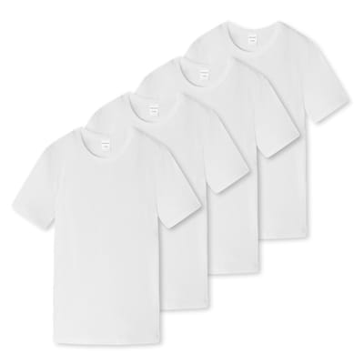 Schiesser Jongens t-shirt / onderhemd 4 pack Teens Boys - 95/5 Cotton