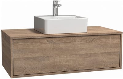 Vente-unique Hangend badkamermeubel met enkele wastafel - TEANA