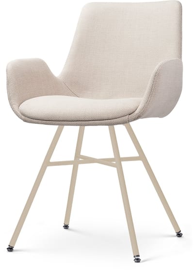 Nolon Noa-Eef Eetkamerstoel Beige - Beige Onderstel - Comfortabel - Armleuning - Modern - Kunststof