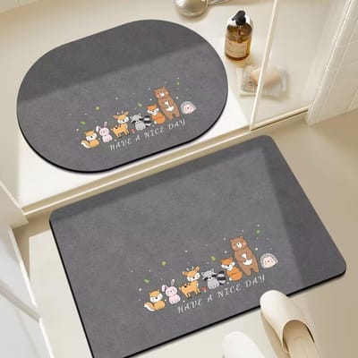 Tapis de sol de salle de bain New Ins Wind, porte de toilette, tapis de pied antidérapant, tapis absorbant de boue de diatomée de toilette 40 * 60 (2.5mm) square beige