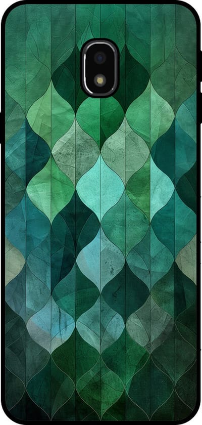 Smartphonica Telefoonhoesje Geschikt voor Samsung Galaxy J3 2017 met groene bladeren opdruk - TPU backcover case green leaf design - Groen geschikt voor Samsung Galaxy J3 2017