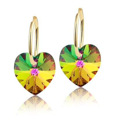 Montebello Oorbellen Alicia HG27 - Swarovski Hart - 925 Zilver Verguld - Ø14mm - 24mm