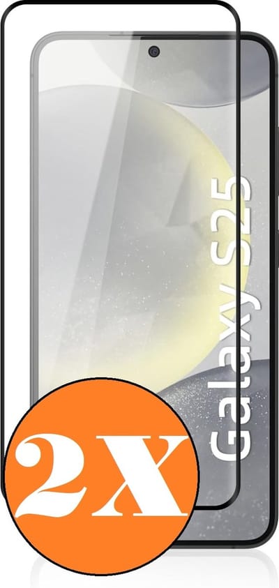 Full Cover Screenprotector geschikt voor Samsung Galaxy S25 5G Zwart 2pack | Volledige Beschermglas Tempered Glass | Samsung Galaxy S25 / S24 5G Screenprotector
