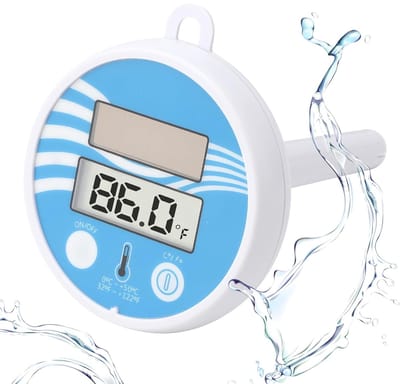 Zwembadthermometer - Drijvende meter - Water temperatuur - Digitale weergave - 14x8x8 cm - Afgebeeld