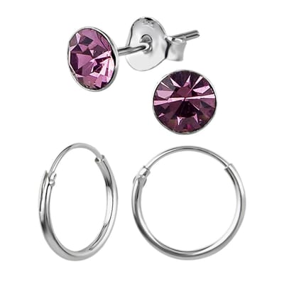 Zilveren oorbellen - Ear Jewels - geboortesteen Juni - 37x26x3 mm
