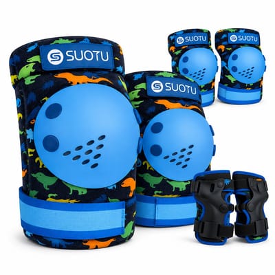 Suotu Skate Beschermset Kinderen - Skate bescherming - Skeeler Beschermset - Dinosaur - S
