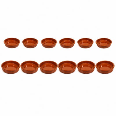 Set tapas schaaltjes Murcia - 12x - 16 en 18 cm - terracotta - met handvaten