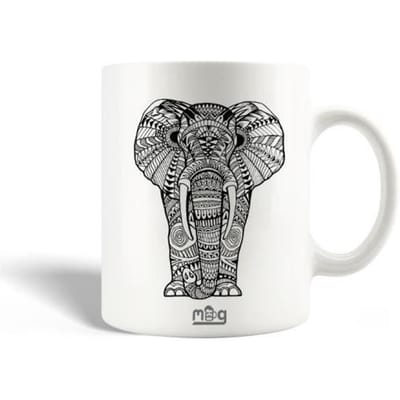 Mug en Céramique Mandala d'éléphant Affiche