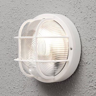 Konstsmide Buitenwandlamp Elmas rond, wit