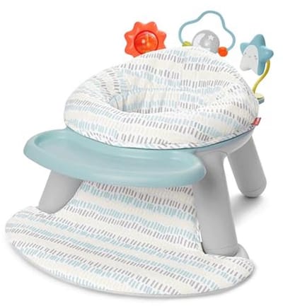 2 in 1 Activiteit Vloerstoel voor Baby's met Comfortabele Zitplek en Multifunctionele Dienbladen