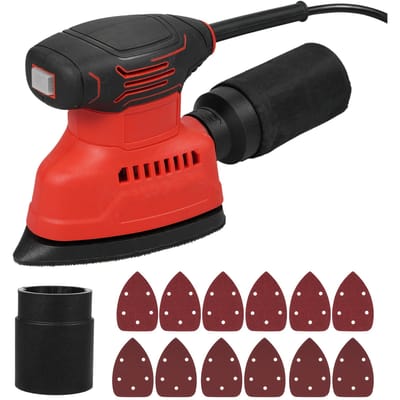 DetailSchuurmachine 130W 1.1A Krachtige Motor 12000RPM Elektrische Schuurmachine met 12 STuks Schuurpapier Stofzak Zacht US Plug & 2Pcs Sandpapers