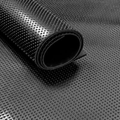 Rubber loper / rubbermat op rol Kopspijker 3mm - Breedte 120 cm