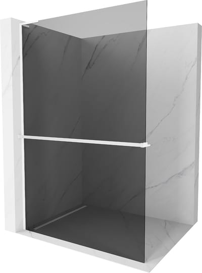 Mexen Kioto+ L douchescherm met plank Walk-in 70 x 200 , grafiet, wit - 800-070-123-20-40