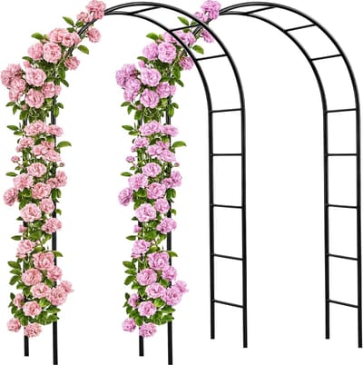 Set van 2 Metalen Rozenbogen voor Klimplanten - Weerbestendige Tuinboog 240x140cm