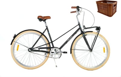 Wheelerz fiets ‘Elite’ 28 inch matzwart | inclusief krat | rijklaar