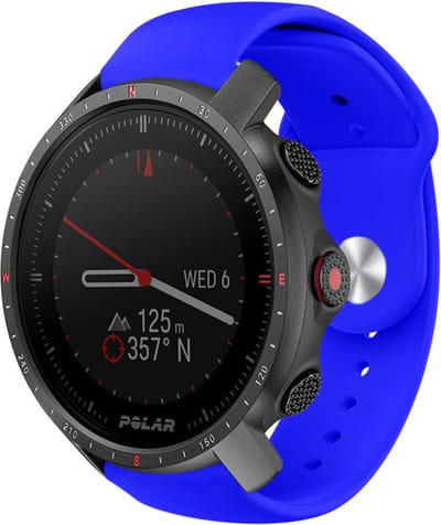 Strap-it Sport siliconen bandje - geschikt voor Polar Vantage M / M2 / M3 / Grit X / Grit X Pro - blauw