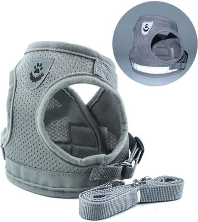 Hondentuig Maat XS- Honden harnas - Uitlaten - Reflecterend - Hondenaccesoires - Buiten - Kleine honden - Pomeriaan - Chihuahua - Wandelen - Grijs
